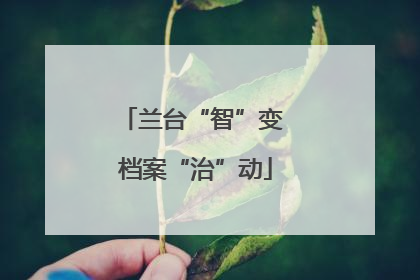 兰台“智”变 档案“治”动