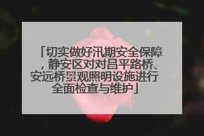 切实做好汛期安全保障，静安区对对昌平路桥、安远桥景观照明设施进行全面检查与维护