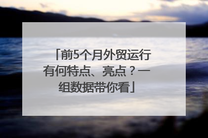 前5个月外贸运行有何特点、亮点？一组数据带你看