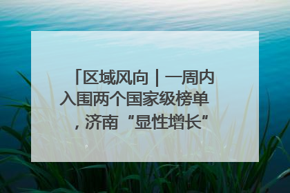 区域风向｜一周内入围两个国家级榜单，济南“显性增长”刷新城市影响力