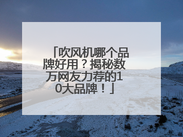 吹风机哪个品牌好用？揭秘数万网友力荐的10大品牌！