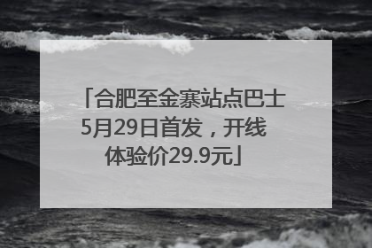 合肥至金寨站点巴士5月29日首发，开线体验价29.9元