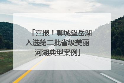 喜报！聊城望岳湖入选第二批省级美丽河湖典型案例
