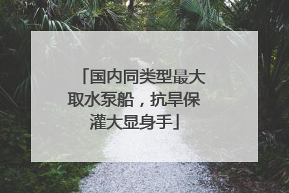 国内同类型最大取水泵船，抗旱保灌大显身手