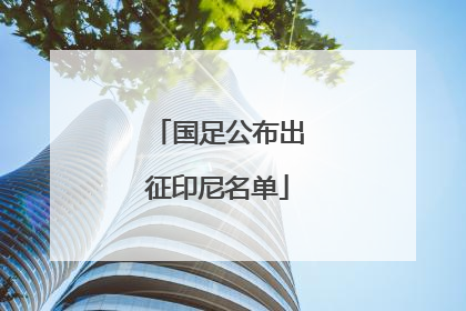 国足公布出征印尼名单