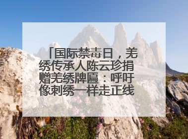 国际禁毒日，羌绣传承人陈云珍捐赠羌绣牌匾：呼吁像刺绣一样走正线、走正针