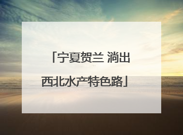 宁夏贺兰 淌出西北水产特色路