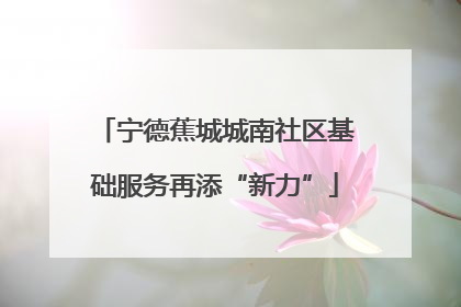 宁德蕉城城南社区基础服务再添“新力”