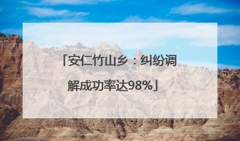 安仁竹山乡：纠纷调解成功率达98%