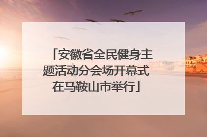安徽省全民健身主题活动分会场开幕式在马鞍山市举行