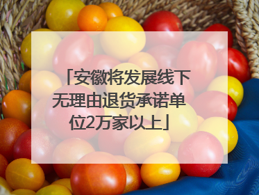 安徽将发展线下无理由退货承诺单位2万家以上