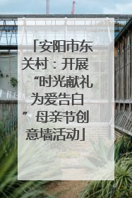 安阳市东关村：开展“时光献礼 为爱告白”母亲节创意墙活动