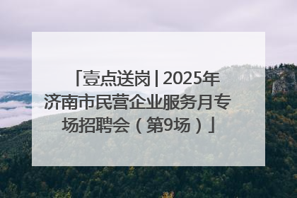壹点送岗│2025年济南市民营企业服务月专场招聘会（第9场）
