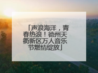 声浪海洋，青春热浪！德州天衢新区万人音乐节燃情绽放