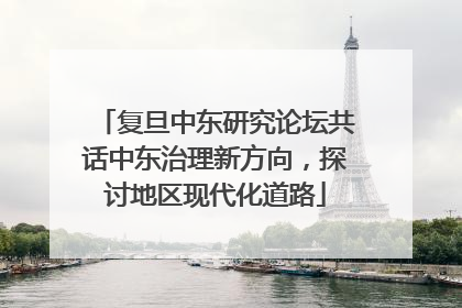 复旦中东研究论坛共话中东治理新方向，探讨地区现代化道路