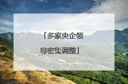 多家央企领导密集调整