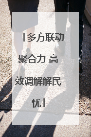 多方联动聚合力 高效调解解民忧