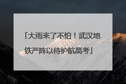 大雨来了不怕！武汉地铁严阵以待护航高考