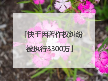 快手因著作权纠纷被执行3300万