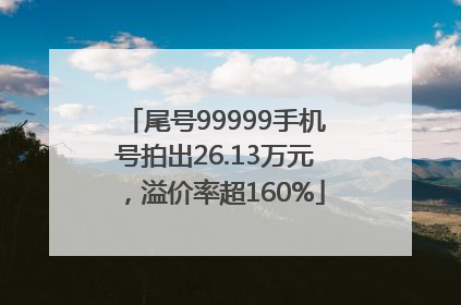 尾号99999手机号拍出26.13万元，溢价率超160%