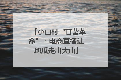 小山村“甘薯革命”：电商直播让地瓜走出大山