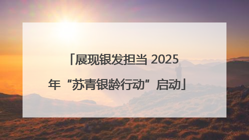 展现银发担当 2025年“苏青银龄行动”启动
