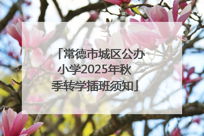 常德市城区公办小学2025年秋季转学插班须知