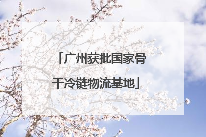 广州获批国家骨干冷链物流基地