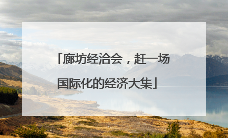 廊坊经洽会，赶一场国际化的经济大集