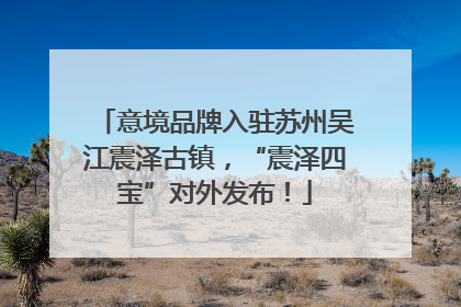 意境品牌入驻苏州吴江震泽古镇，“震泽四宝”对外发布！