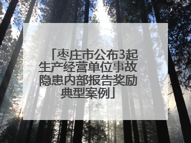 枣庄市公布3起生产经营单位事故隐患内部报告奖励典型案例