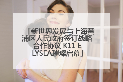 新世界发展与上海黄浦区人民政府签订战略合作协议 K11 ELYSEA璀璨启幕
