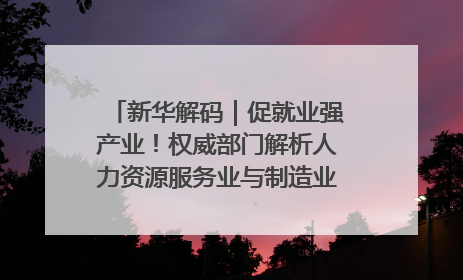新华解码｜促就业强产业！权威部门解析人力资源服务业与制造业融合发展试点
