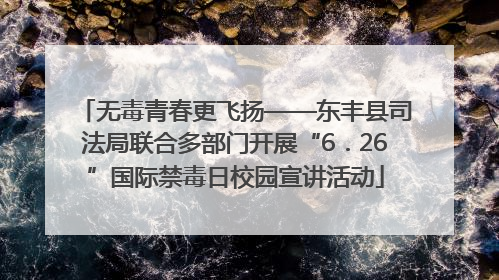 无毒青春更飞扬——东丰县司法局联合多部门开展“6．26”国际禁毒日校园宣讲活动