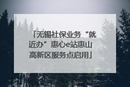 无锡社保业务“就近办”惠心e站惠山高新区服务点启用