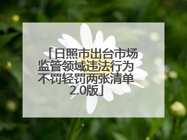 日照市出台市场监管领域违法行为不罚轻罚两张清单2.0版