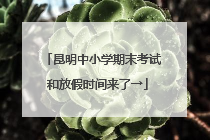 昆明中小学期末考试和放假时间来了→