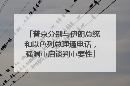 普京分别与伊朗总统和以色列总理通电话，强调重启谈判重要性