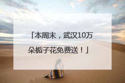 本周末，武汉10万朵栀子花免费送！