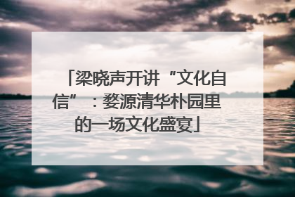 梁晓声开讲“文化自信”：婺源清华朴园里的一场文化盛宴