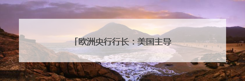 欧洲央行行长：美国主导的经济秩序“正在破裂”