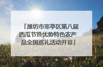 潍坊市寒亭区第八届西瓜节暨优势特色农产品全国巡礼活动开幕
