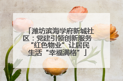 潍坊滨海学府新城社区：党建引领创新服务 “红色物业”让居民生活“幸福满格”