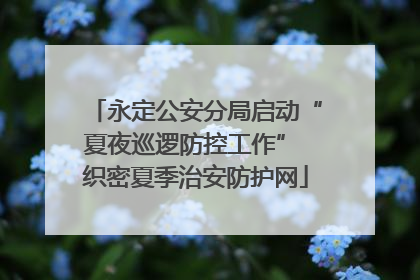 永定公安分局启动“夏夜巡逻防控工作” 织密夏季治安防护网