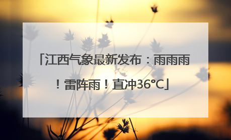 江西气象最新发布：雨雨雨！雷阵雨！直冲36°C