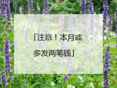 注意！本月或多发两笔钱