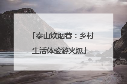 泰山炊烟巷：乡村生活体验游火爆