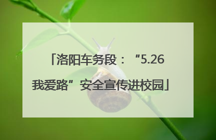 洛阳车务段：“5.26我爱路”安全宣传进校园