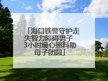海口铁警守护走失智力障碍男子 3小时暖心照料助母子团圆