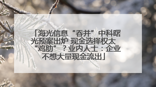 海光信息“吞并”中科曙光预案出炉 现金选择权太“鸡肋”？业内人士：企业不想大量现金流出